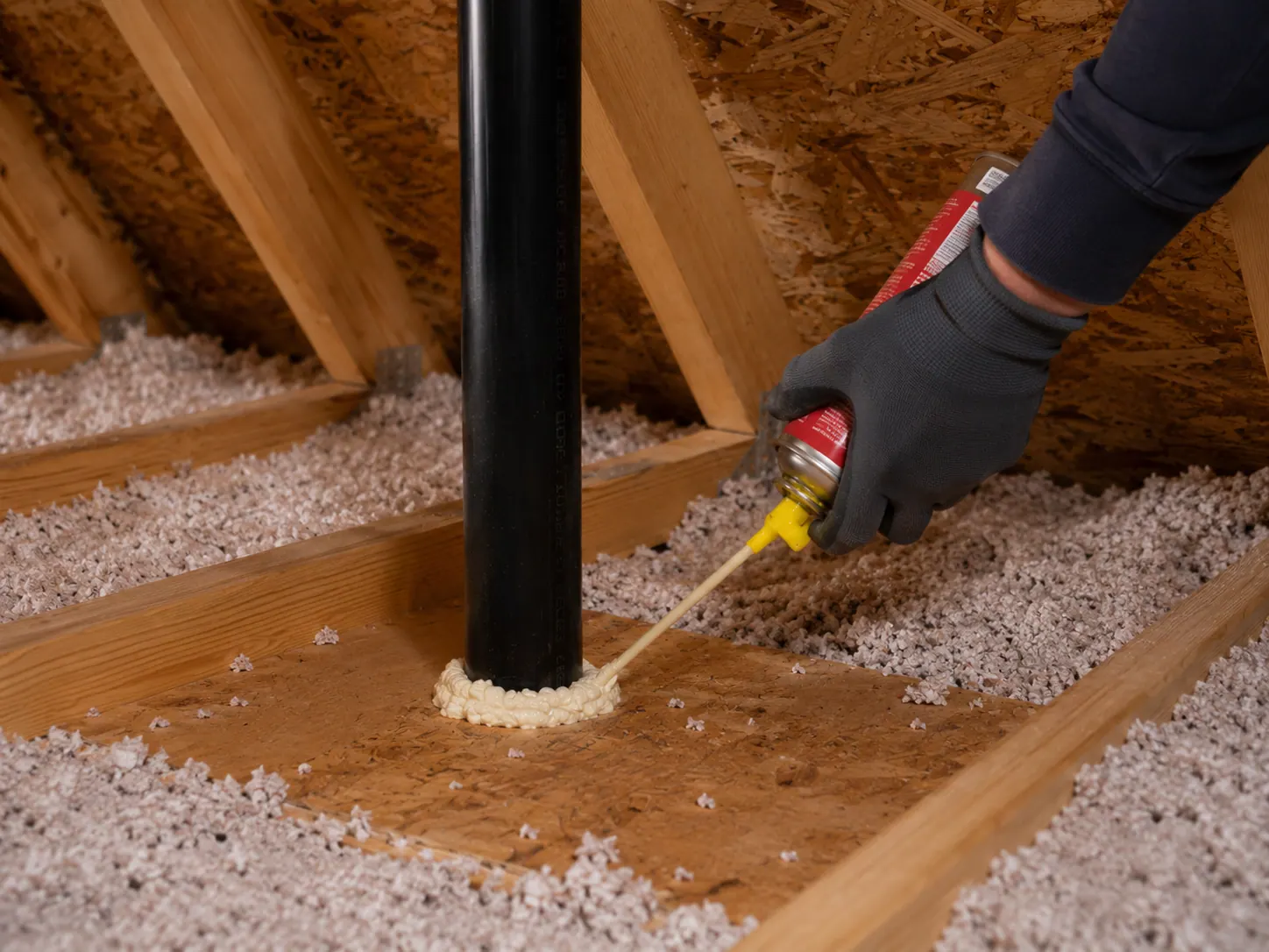 Seal accessible gaps and penetrations to reduce drafts, heat loss and uncontrolled air leakage.