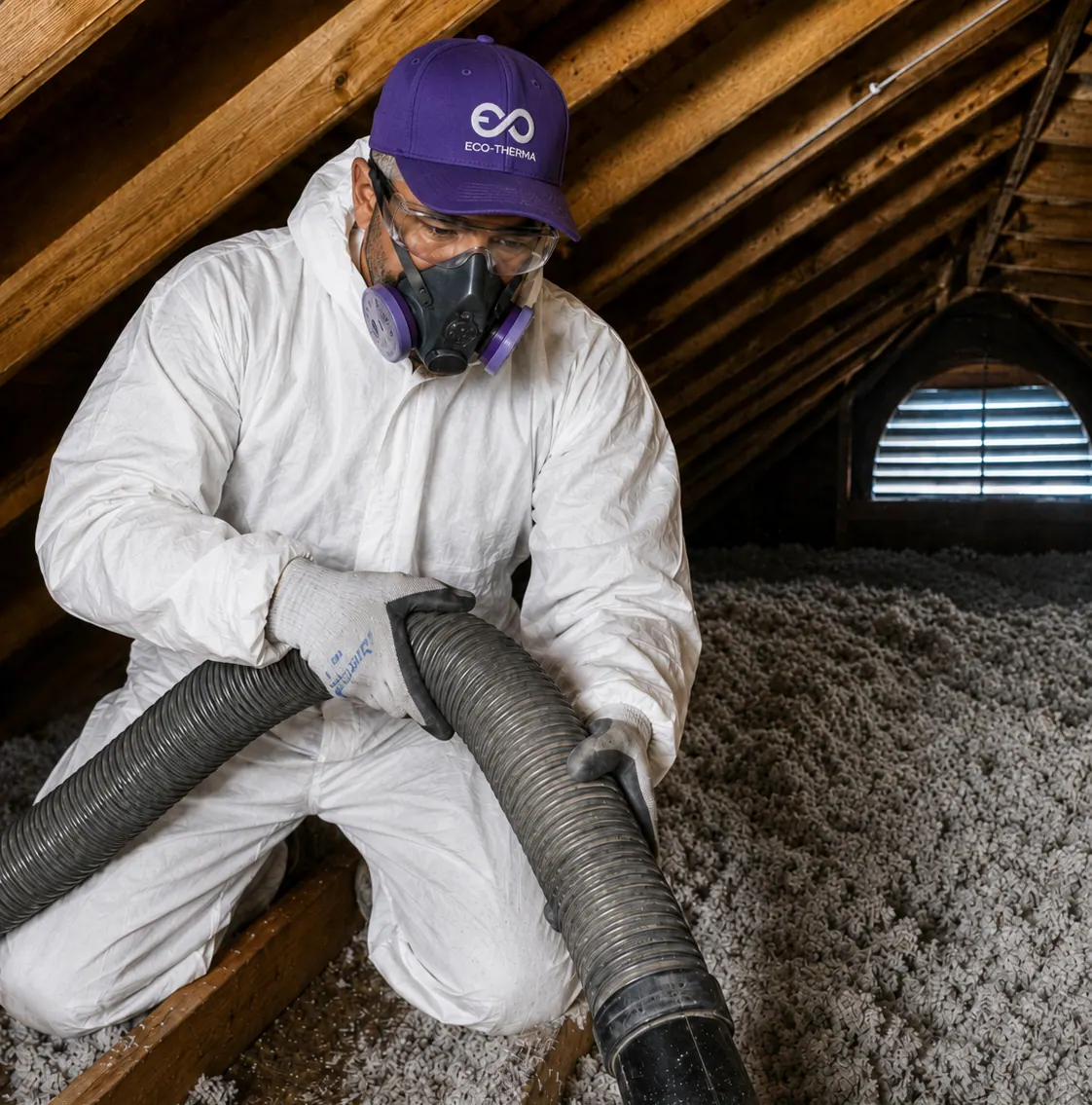 Remove old, damaged or contaminated attic insulation using professional extraction and cleanup equipment.